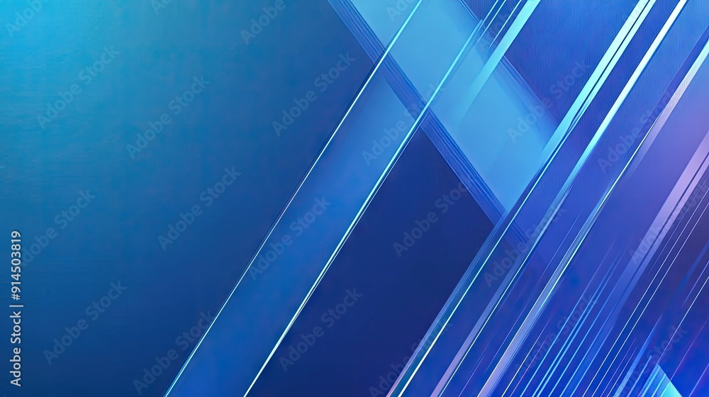 Poster futuristic blue background with a pattern of geometric lines and shiny gradients. ideal for business