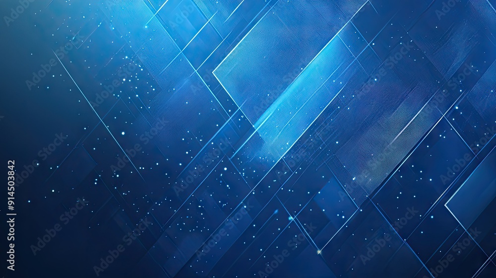 Poster futuristic blue background with a pattern of geometric lines and shiny gradients. ideal for business