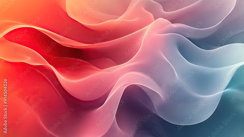 Poster gentle wavy fluid abstract background with minimalistic lines and gradients, perfect for modern and 