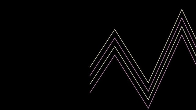An abstract retro zig zag stripe pattern motion graphic design.