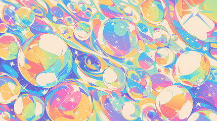 colorful wave bubble abstract background