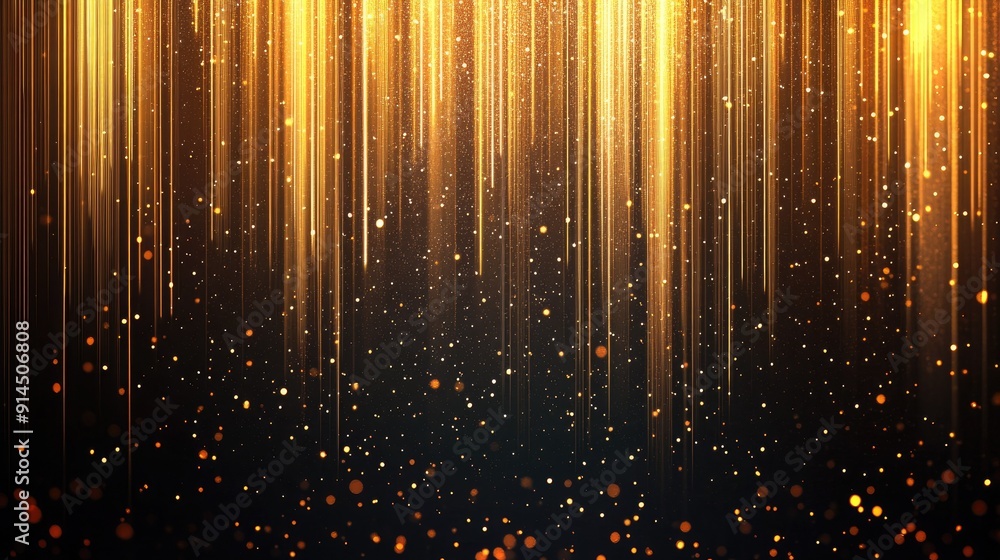 Aufkleber luxurious gold vertical lines on dark background with lighting effect and sparkle, perfect for elega