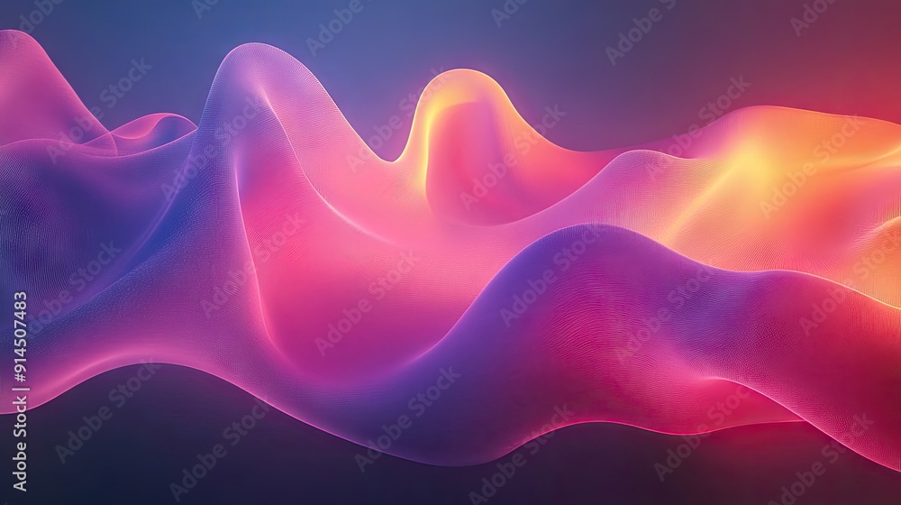 Poster minimal wavy fluid background with smooth, flowing gradients and elegant curves, ideal for modern de