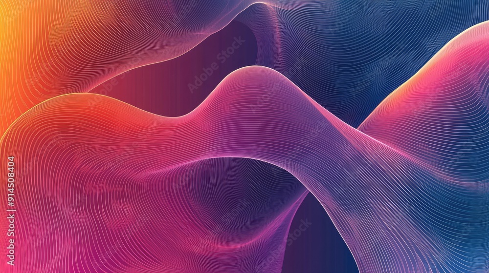 Aufkleber modern abstract vector background with gradient wave lines, perfect for clean and sophisticated grap