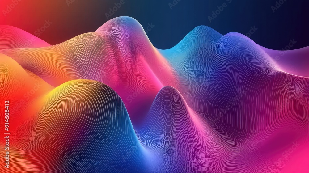Poster modern abstract vector background with gradient wave lines, perfect for clean and sophisticated grap