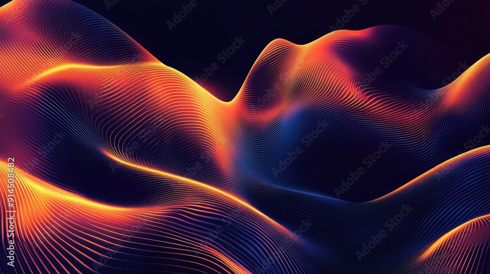 Poster modern abstract vector design with gradient wave lines, offering a sleek and fluid backdrop for cont