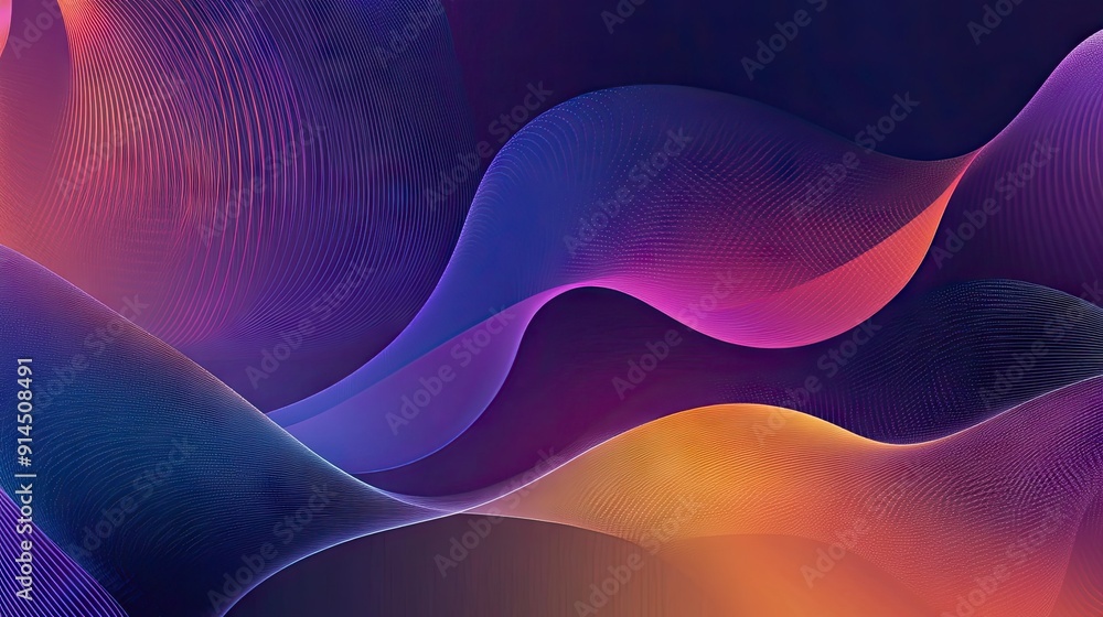Aufkleber modern abstract vector design with gradient wave lines, offering a sleek and fluid backdrop for cont