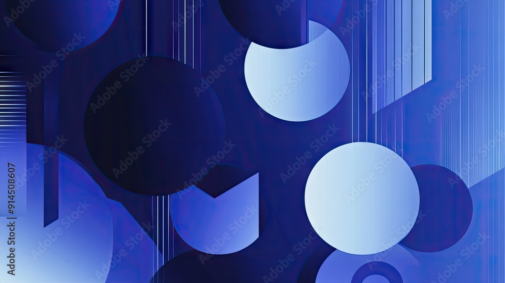 Poster modern blue abstract background featuring minimal geometric shapes. perfect for creating booklets, b