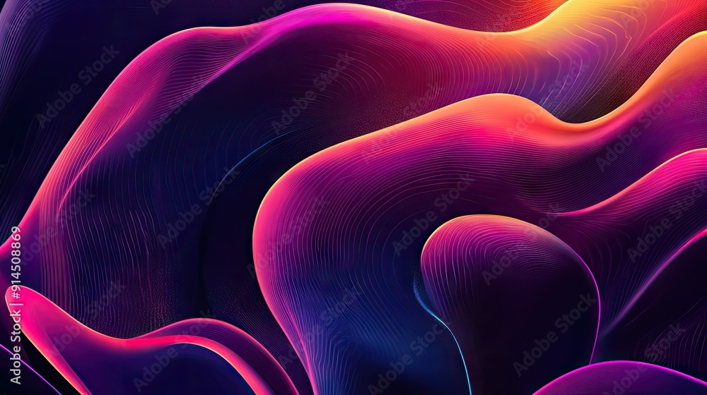 Poster modern vector illustration featuring wave gradients and smooth lines, perfect for creating dynamic a