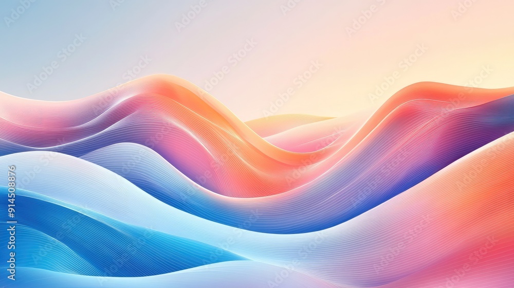 Poster modern vector illustration featuring wave gradients and smooth lines, perfect for creating dynamic a