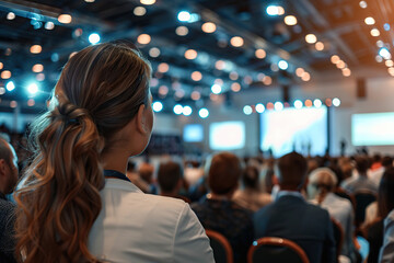 Business conference audience listening business seminar