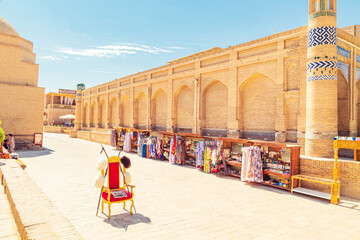 Street bazaar in Ichan Kala, Khiva's Inner Town.