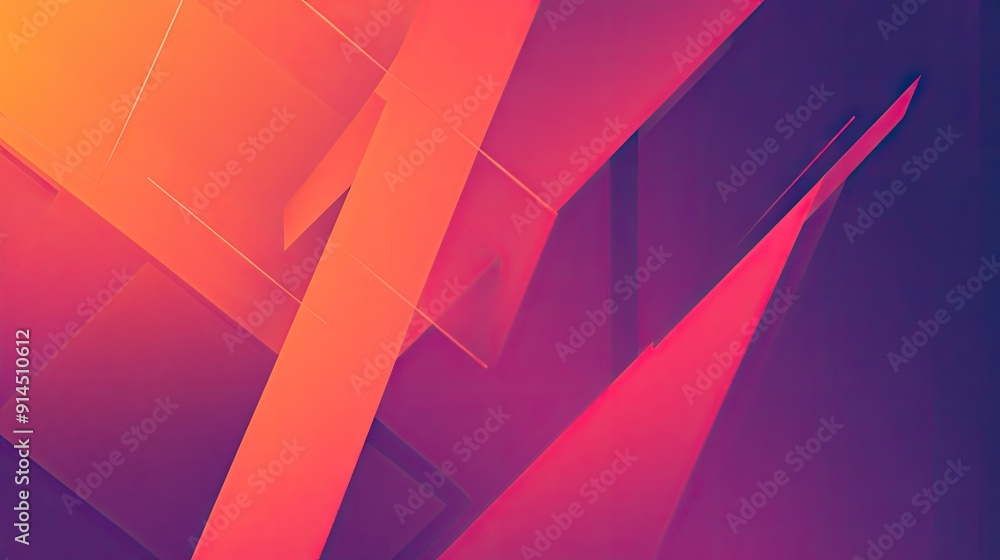 Poster red to purple gradient with abstract geometric shapes, creating a visually appealing background.