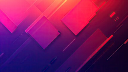 Obraz premium Red to purple gradient with abstract geometric shapes, creating a visually appealing background.