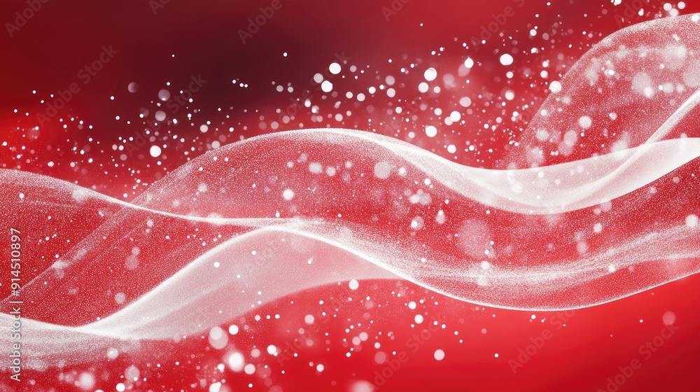 Aufkleber red waves with white dots in an abstract design, offering a vibrant and energetic backdrop for vario