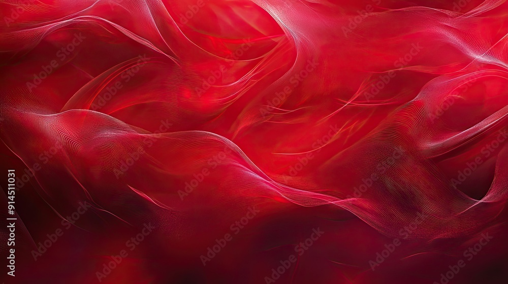 Poster rich red abstract backdrop with fluid lines and dynamic shapes, ideal for creating memorable gift ca