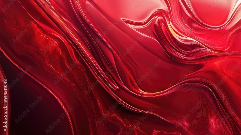 Poster rich red abstract backdrop with fluid lines and dynamic shapes, ideal for creating memorable gift ca