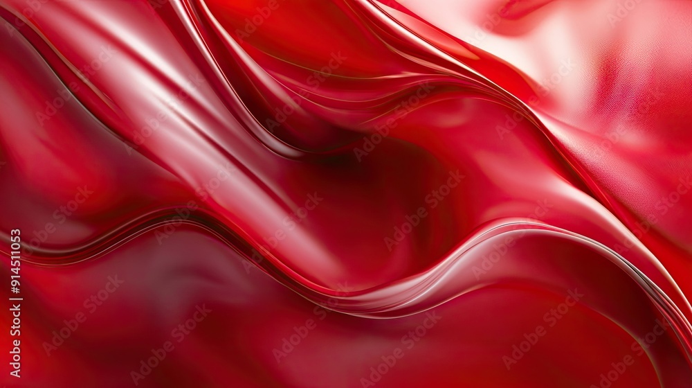 Poster rich red abstract backdrop with fluid lines and dynamic shapes, ideal for creating memorable gift ca