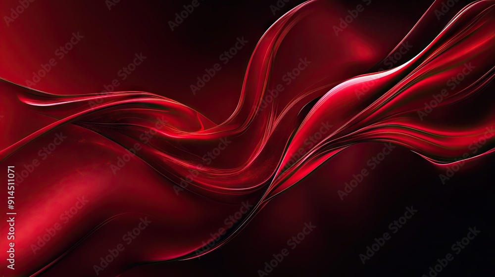 Poster rich red abstract backdrop with fluid lines and dynamic shapes, ideal for creating memorable gift ca
