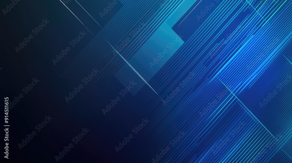 Poster shiny blue gradient background with abstract geometric lines pattern. perfect for modern business gr