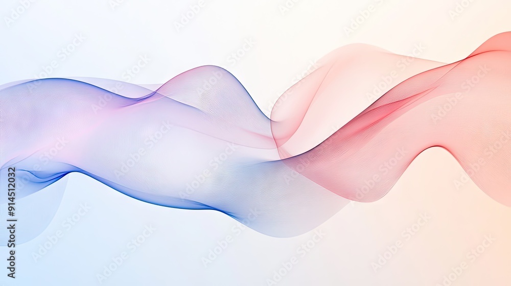 Poster soft, minimal wavy fluid abstract design with smooth gradients and flowing shapes, ideal for contemp