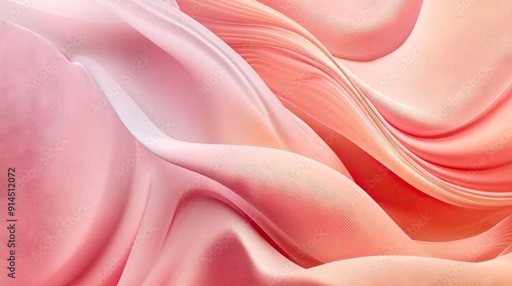 Poster soft, minimal wavy fluid abstract design with smooth gradients and flowing shapes, ideal for contemp