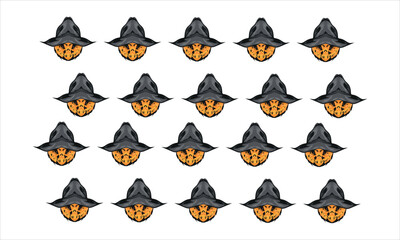 Vector halloween silhouette element collection