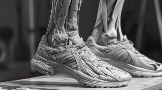 Anatomie d'un athl&Atilde;&uml;te marathonien : d&Atilde;&copy;tail sur la foul&Atilde;&copy;e et les jambes du coureur sportif, illustration en noir et blanc