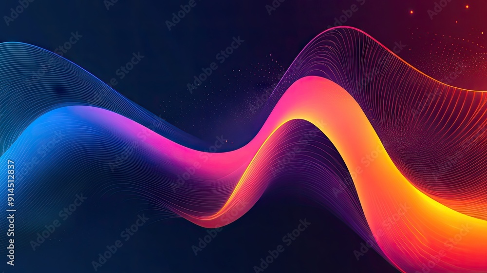 Poster vector background featuring smooth wave gradients and abstract lines, ideal for creating dynamic and