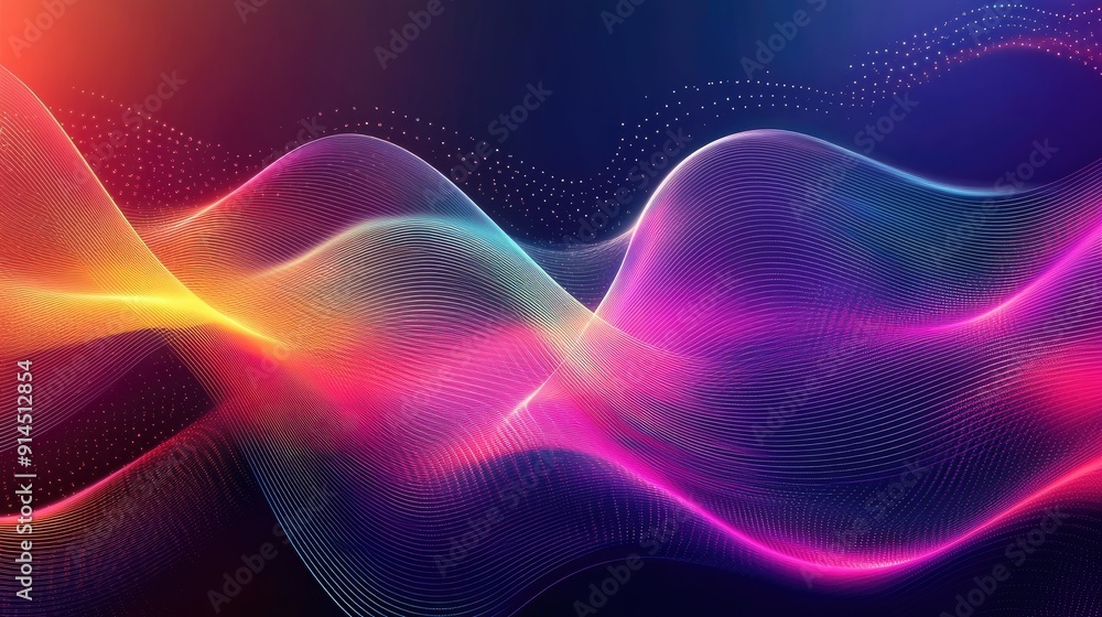 Poster vector background featuring smooth wave gradients and abstract lines, ideal for creating dynamic and