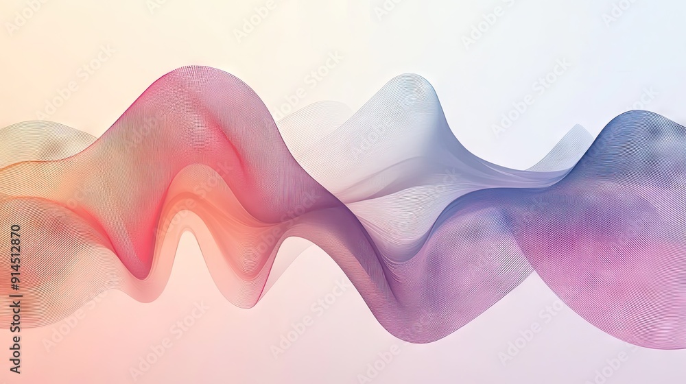 Poster vector illustration of abstract wave gradient lines, offering a fluid and stylish design for modern 