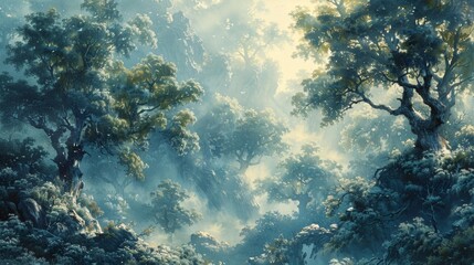 Mystical forest: enchanted woodland - generative ai