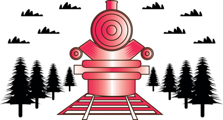 Train vector flat silhouette collection