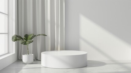 Fototapeta premium White pedestal for showcasing products