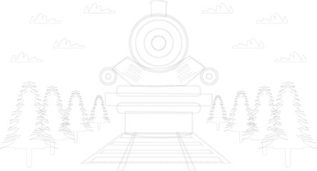 Train vector flat silhouette collection