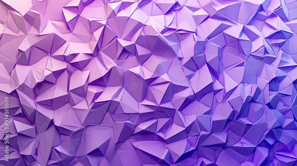 Poster vibrant violet geometric design featuring triangular cells and polygons, ideal for dynamic and conte