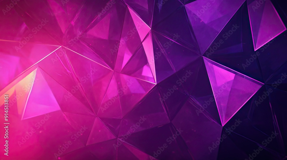 Poster vibrant violet geometric design featuring triangular cells and polygons, ideal for dynamic and conte