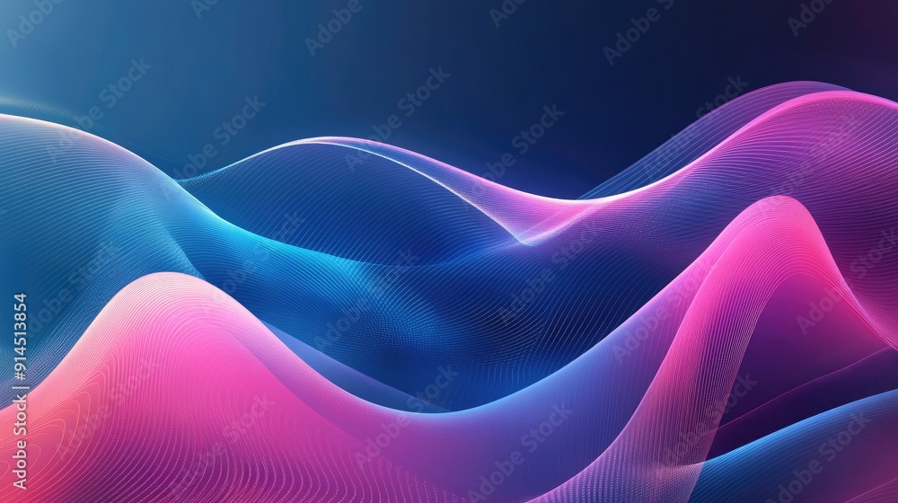 Poster wave gradient lines in an abstract vector background, offering a dynamic and contemporary design ele