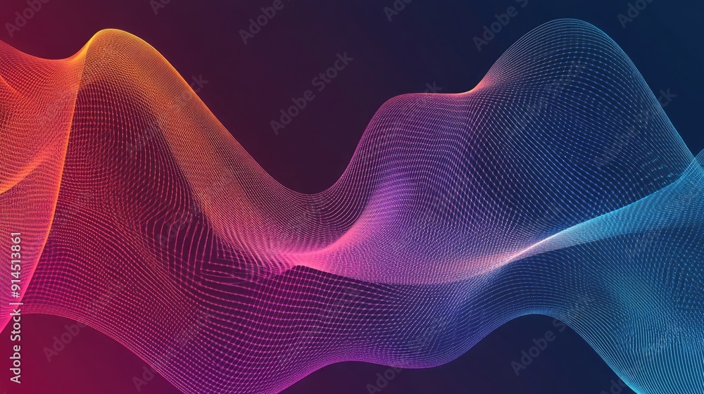 Poster wave gradient lines in an abstract vector background, offering a dynamic and contemporary design ele