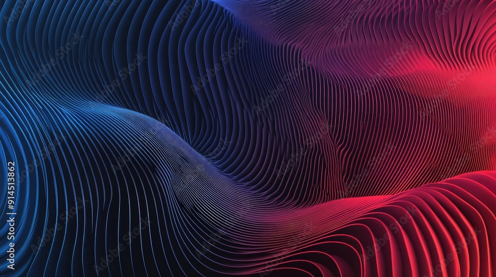 Poster wave gradient lines in an abstract vector background, offering a dynamic and contemporary design ele