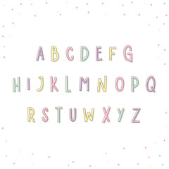 Cute the alphabet candy colors delicate