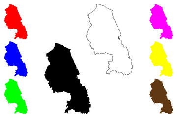 Yancheng city (People's Republic of China, PRC) map vector illustration, scribble sketch Yandu Prefecture-level city map