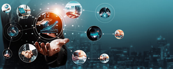 Futuristic business digital financial data technology concept for future big data analytic and...
