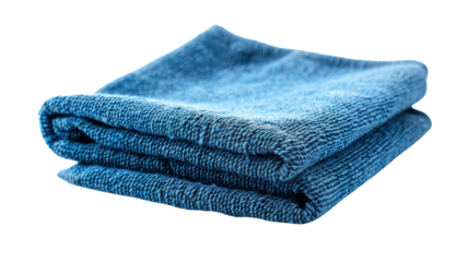 Blue rag for housework on transparent background 