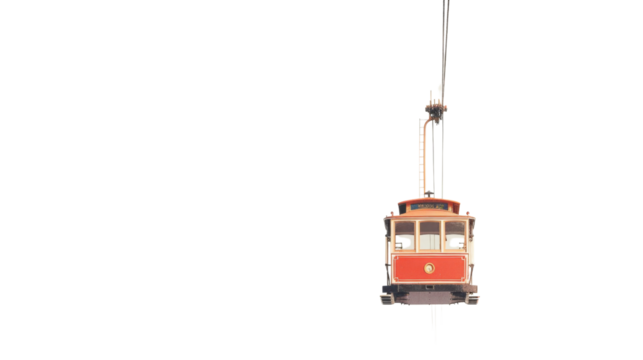 Gondola cable car on transparent background