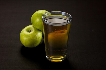 Fresh sweet natural apple juice