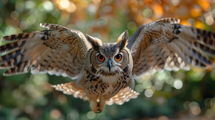 Obraz premium Rehabilitated bird of prey eg hawk owl being released back into wild wildlife rehabilitator symbolizing hope importance of conservation effort preserving bird population 