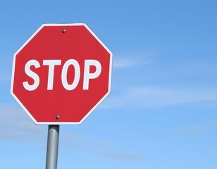 Obraz premium stop symbol with a blue sky create with ai