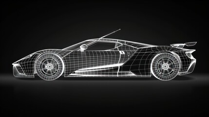 Wireframe Supercar Design