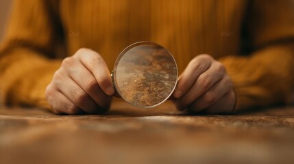 Fototapeta premium Closeup of a person inspecting the quality of items